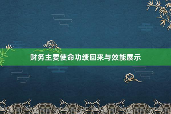 财务主要使命功绩回来与效能展示
